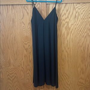 RESA Revolve Black Satin Glowy Midi Slip Dress Medium